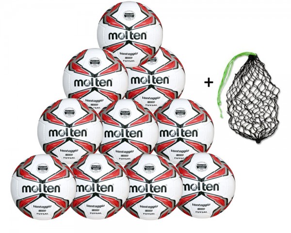 Molten Futsal F9V1900-LR 10er Ballpaket inkl. Ballnetz