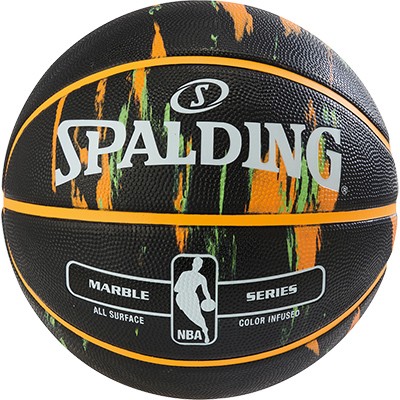 Spalding Basketball NBA Marble - schwarz/orange/grün