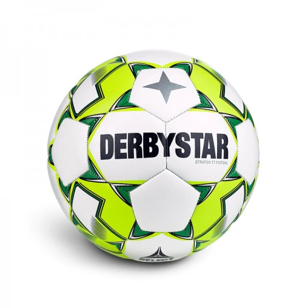 Derbystar Fußball Futsal Stratos TT v23 Gr 4 weiß/gelb/blau 10er Ballpaket inkl. Ballnetz
