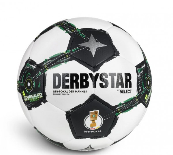 Derbystar Fußball DFB-Pokal Brillant Replica Männer weiss/schwarz/grün Gr 5