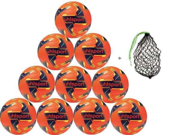 Uhlsport Fußball 290 Ultra Lite Synergy -10er Ballpaket inkl. Ballnetz