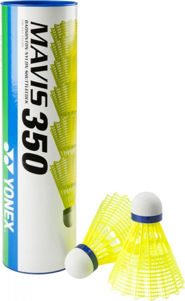 Yonex Federball Nylon Mavis 350 gelb 6er in verschiedenen Geschwindigkeiten