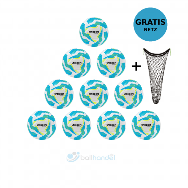 Uhlsport Fußball Lite Soft 350 10er Ballpaket + Ballnetz