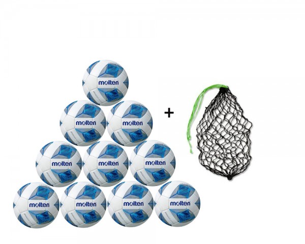 Molten Futsal Trainingsball F9A2000 10er Ballpaket inkl. Ballnetz