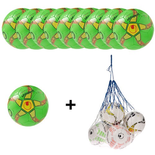 Uhlsport Futsal Medusa Anteo 350 Lite Ballpaket (10 Bälle + Ballnetz)