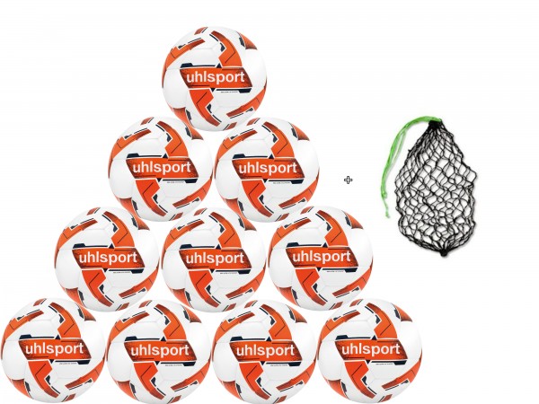 Uhlsport Fußball 290 Ultra Lite Synergy -10er Ballpaket inkl. Ballnetz