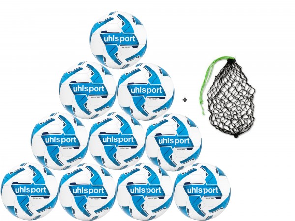 Uhlsport Fußball Lite Soft 350 Gr. 5 - 10er Ballpaket inkl. Ballnetz