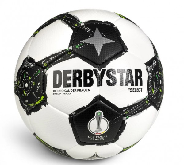 Derbystar Fußball DFB-Pokal Brillant Replica Frauen 10er Ballpaket + Ballnetz weiss/schwarz/grün 5