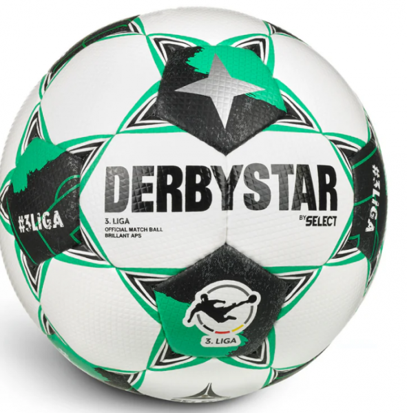 Derbystar Fußball 3. Liga Brillant APS weiss/grün/schwarz Gr 5