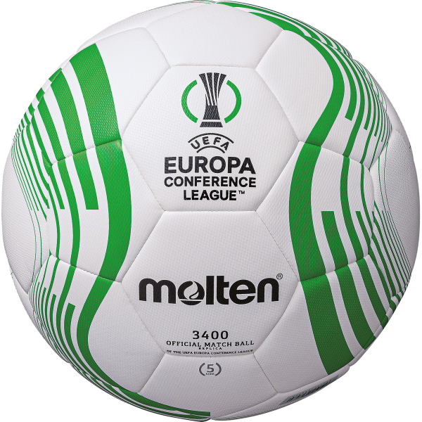 Molten Fußball F5C3400 offizieller Replica Ball UEFA Conference League Weiß/Grün Gr.5