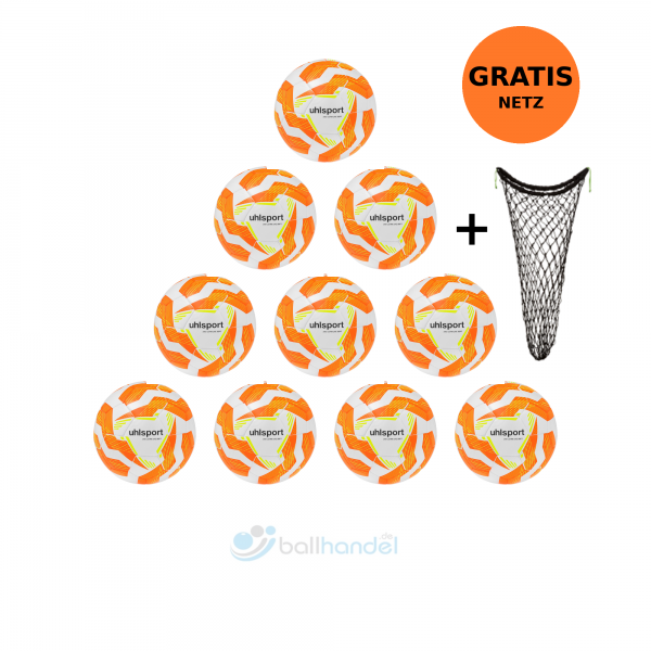 Uhlsport Fußball Ultra Lite Soft 290 10er Ballpaket + Ballnetz