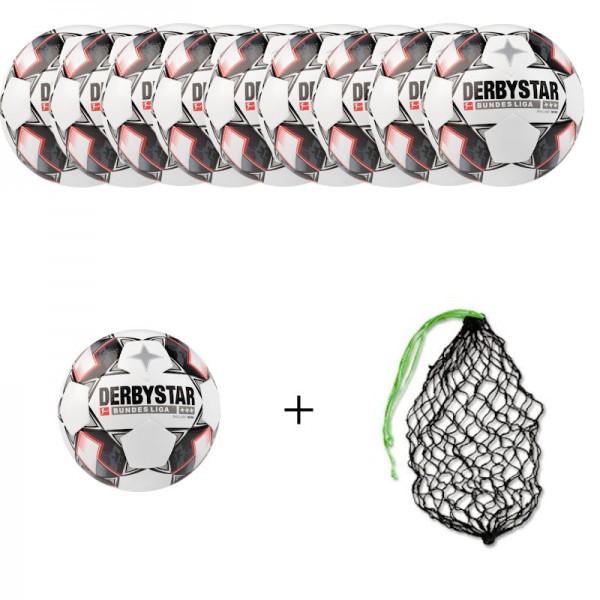 Derbystar Fußball Bundesliga Brillant Mini Ballpaket (10 Bälle+Ballnetz)