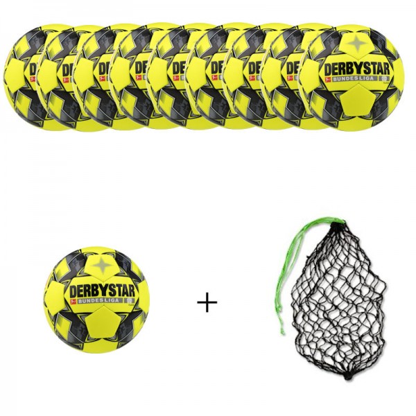 Derbystar Fußball Bundesliga Player Gr.5 Ballpaket (10 Bälle+Ballnetz)