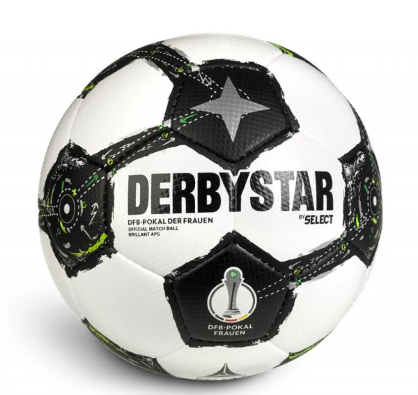 Derbystar Fußball DFB-Pokal Brillant APS Women v25 Official Match Ball weiss/schwarz/grün Gr 5