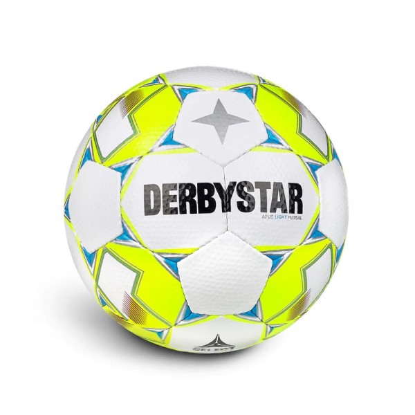 Derbystar Fußball Futsal Apus Light v23 weiss/gelb/rot Gr.4 10er Ballpaket inkl. Ballnetz