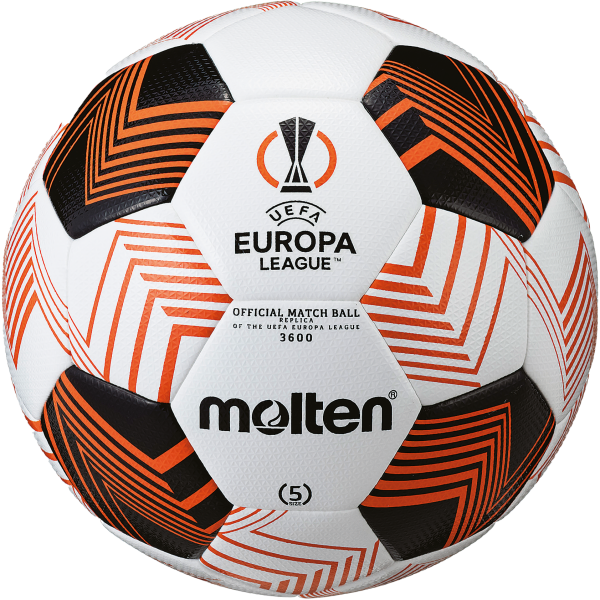 Molten Fußball F5U3600-34 offizieller Replica UEFA Europa League Saison 2023/24 Weiß/Orange Gr.5