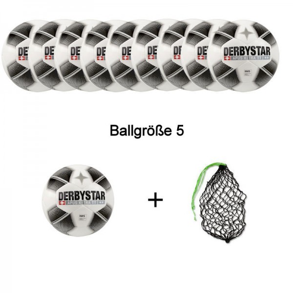 Derbystar Fußball Apus X-Tra TT Ballpaket (10 Bälle+Ballnetz)