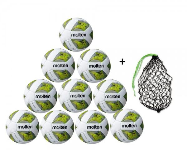 Molten Fußball FXA3400-G 10er Ballpaket inkl. Ballnetz