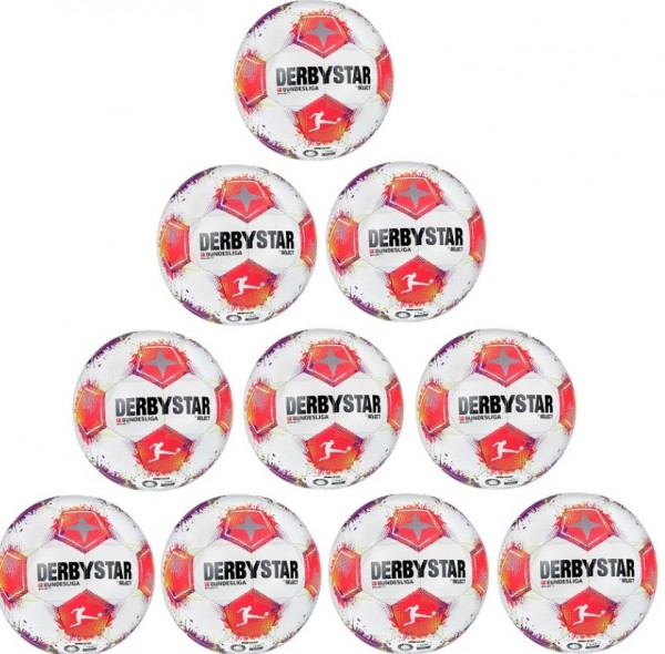 Derbystar Fußball Bundesliga Brillant TT v25 10er Ballpaket + Ballnetz Gr. 5