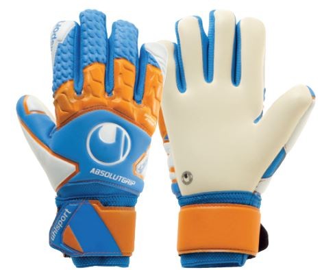 Uhlsport Torwarthandschuhe Absolutgrip HN pro Junior cyan/fluo orange/weiß