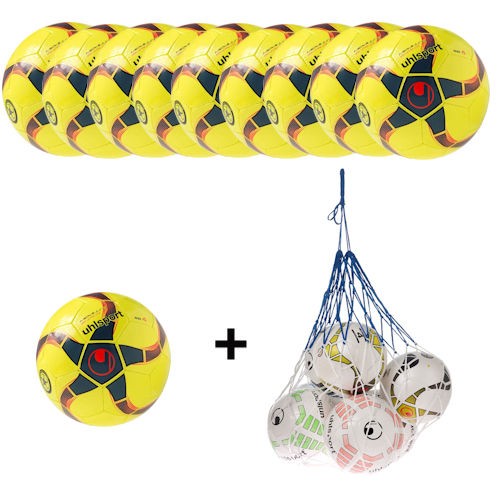 Uhlsport Futsal Medusa Anteo 290 Ultra Lite Ballpaket (10 Bälle + Ballnetz)