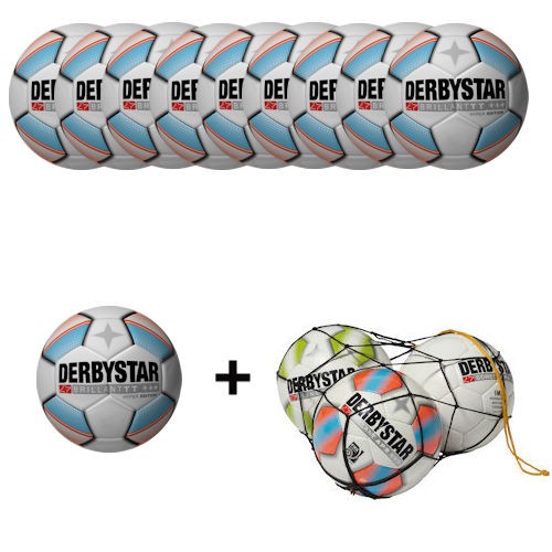 Derbystar Fußball Brillant TT Hyper Edition (10 Bälle+Ballnetz)