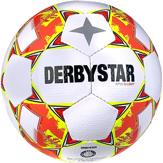 Derbystar Fußball Apus S-Light V23 Jugend-Trainingsball 10er Ballpaket inkl. Ballnetz