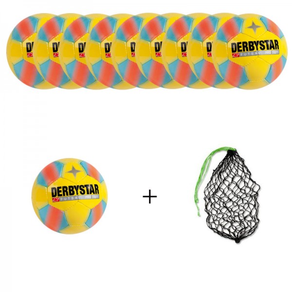 Derbystar Futsal Pro Light Gr.4 Ballpaket (10 Bälle+Ballnetz)