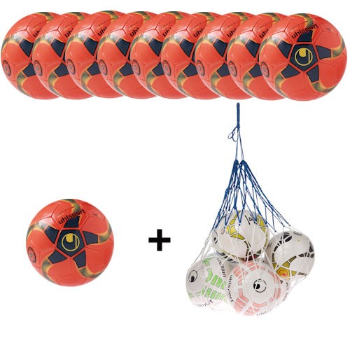 Uhlsport Futsal Medusa Keto Ballpaket (10 Bälle + Ballnetz)