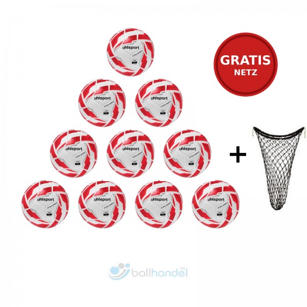 Uhlsport Fußball Attack Addglue v25 10er Ballpaket inkl. Ballnetz