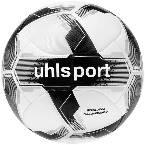 Uhlsport Fußball Revolution Thermobonded weiß/schwarz/silber Gr.5 10er Ballpaket inkl. Ballnetz