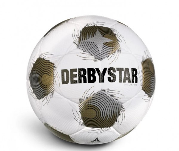 Derbystar Fußball Brillant APS v25 Gr.5 10er Ballpaket inkl. Ballnetz Weiss-Gold-Silber