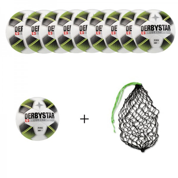 Derbystar Fußball Brillant APS Future Gr. 5 Ballpaket (10 Bälle+Ballnetz)