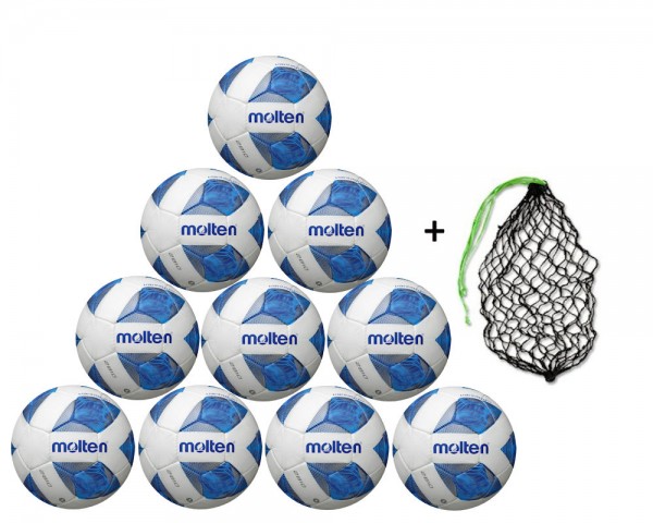 Molten Fußball FXA2810 - 10er Ballpaket inkl. Ballnetz