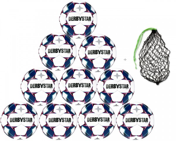Derbystar Fußball Tempo TT v22 Gr.5 10er Ballpaket inkl. Ballnetz