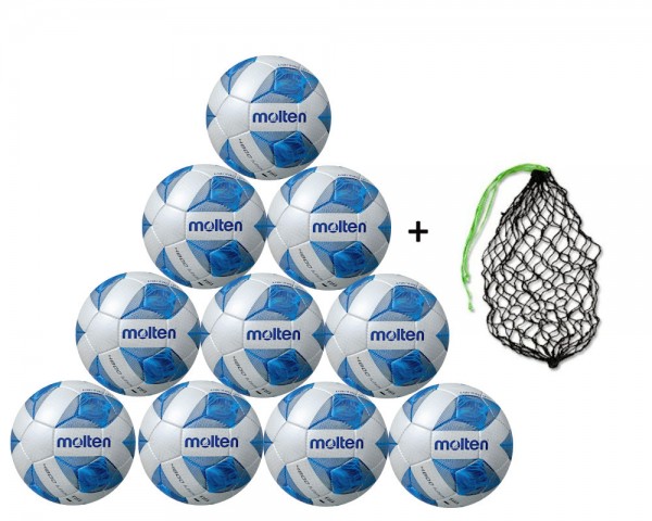 Molten Futsal Wettspielball F9A4800 10er Ballpaket inkl. Ballnetz