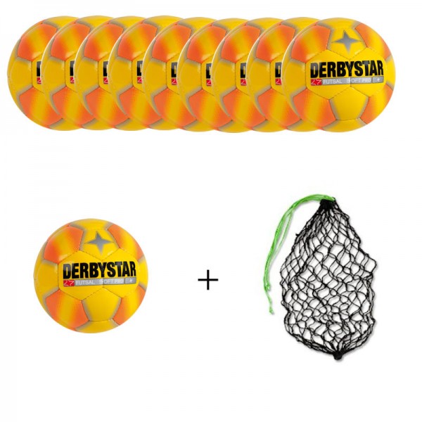 Derbystar Futsal Soft Pro Gr. 4 Ballpaket (10 Bälle+Ballnetz)