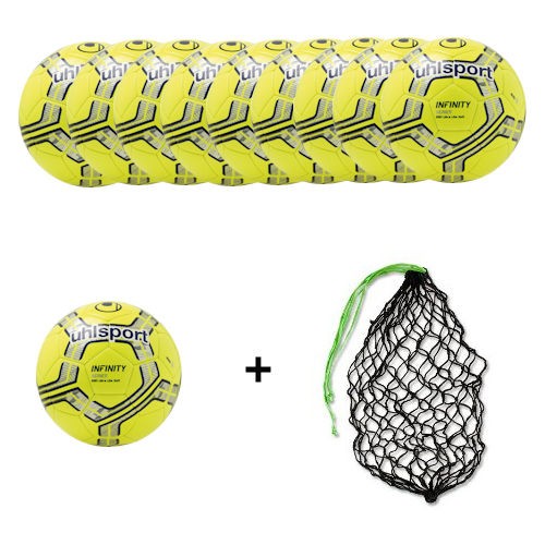 Uhlsport Infinity 290 Ultra Lite Soft gelb Gr.5 - 10 Bälle +Ballnetz