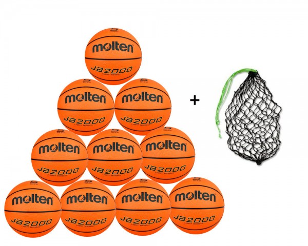 Molten Basketball B5C2000-L 10er Ballpaket inkl. Ballnetz