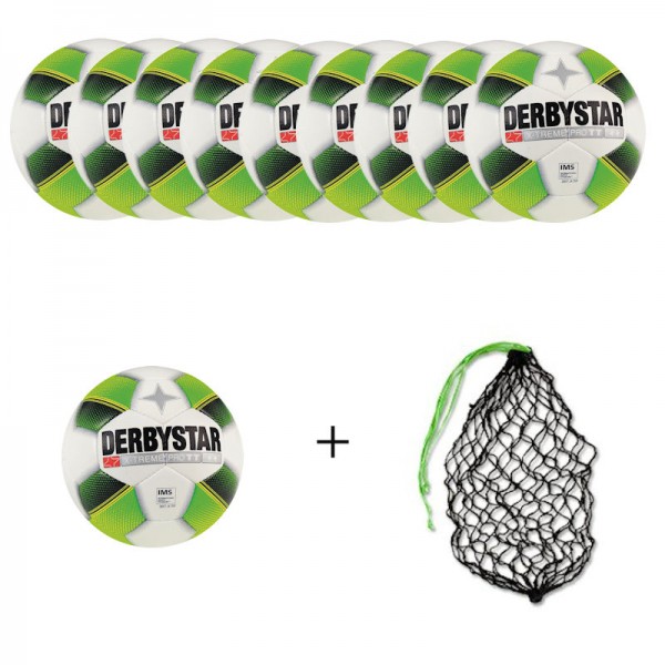 Derbystar Fußball X-Treme Pro TT HS Gr.5 Ballpaket (10 Bälle+Ballnetz)