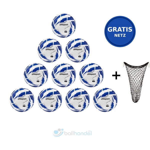 Uhlsport Fußball Attack Addglue v25 10er Ballpaket inkl. Ballnetz