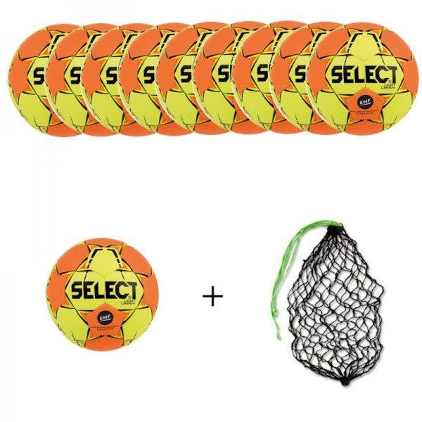SELECT Handball Light Grippy Ballpaket (10 Bälle+Ballnetz)