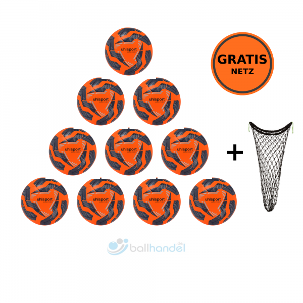 Uhlsport Fußball 290 Ultra Lite Addglue 10er Ballpaket + Ballnetz