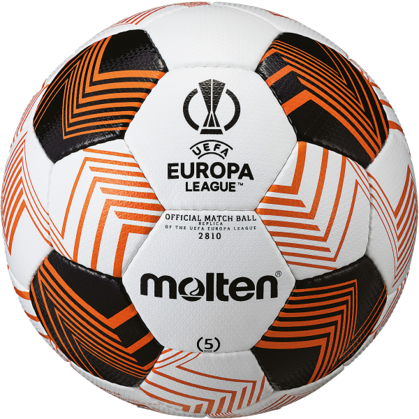 Molten Fußball F5U2810-34 offizielles Replica Design UEFA Europa League 2023/24 Weiß/Orange Gr.5