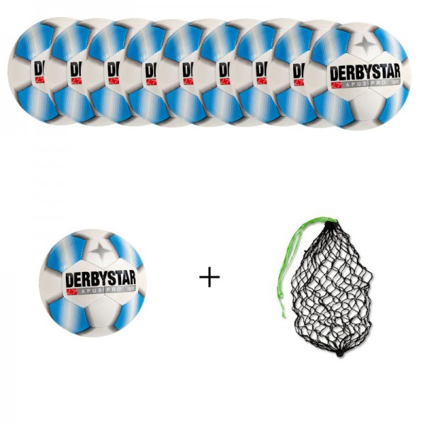Derbystar Fußball Apus Pro Light Ballpaket (10 Bälle+Ballnetz)