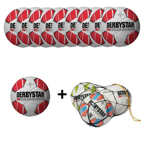Derbystar Fußball Atmos TT Fußballpaket (10 Bälle+Ballnetz)