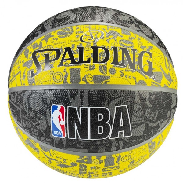 Spalding Basketball NBA Graffiti grau-gelb