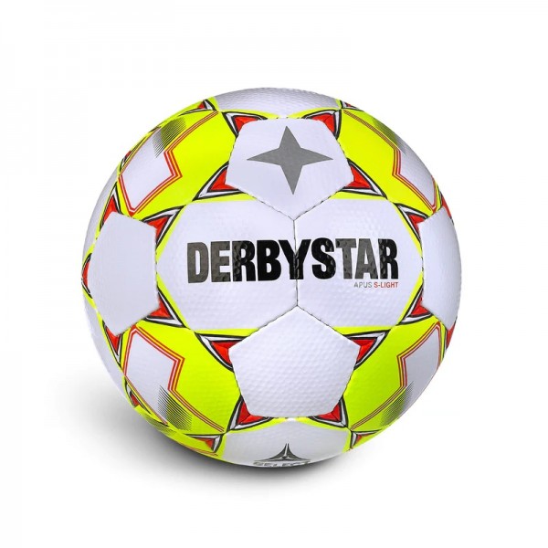 Derbystar Fußball Futsal Apus S-Light v23 weiss/gelb/rot 10er Ballpaket inkl. Ballnetz