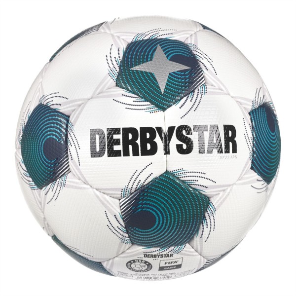 Derbystar Fußball Apus APS v26 10er Ballpaket + Ballnetz weiss/grün Gr.5