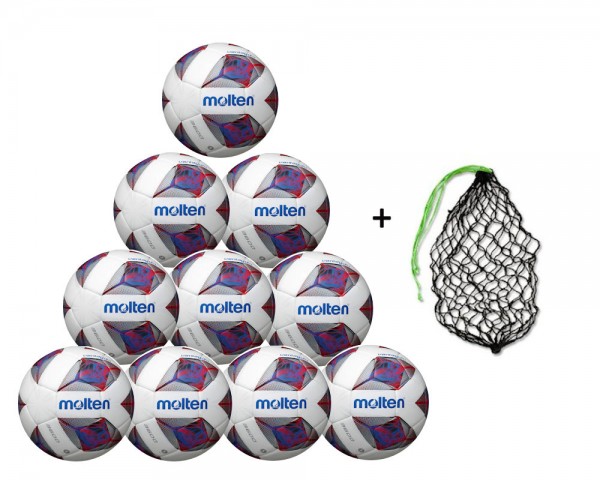 Molten Fußball F5A3600-R 10er Ballpaket inkl. Ballnetz